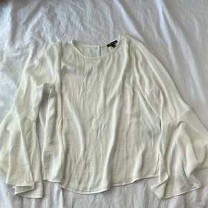 Who What Wear Long Sleeve Silky Top White Sz. S